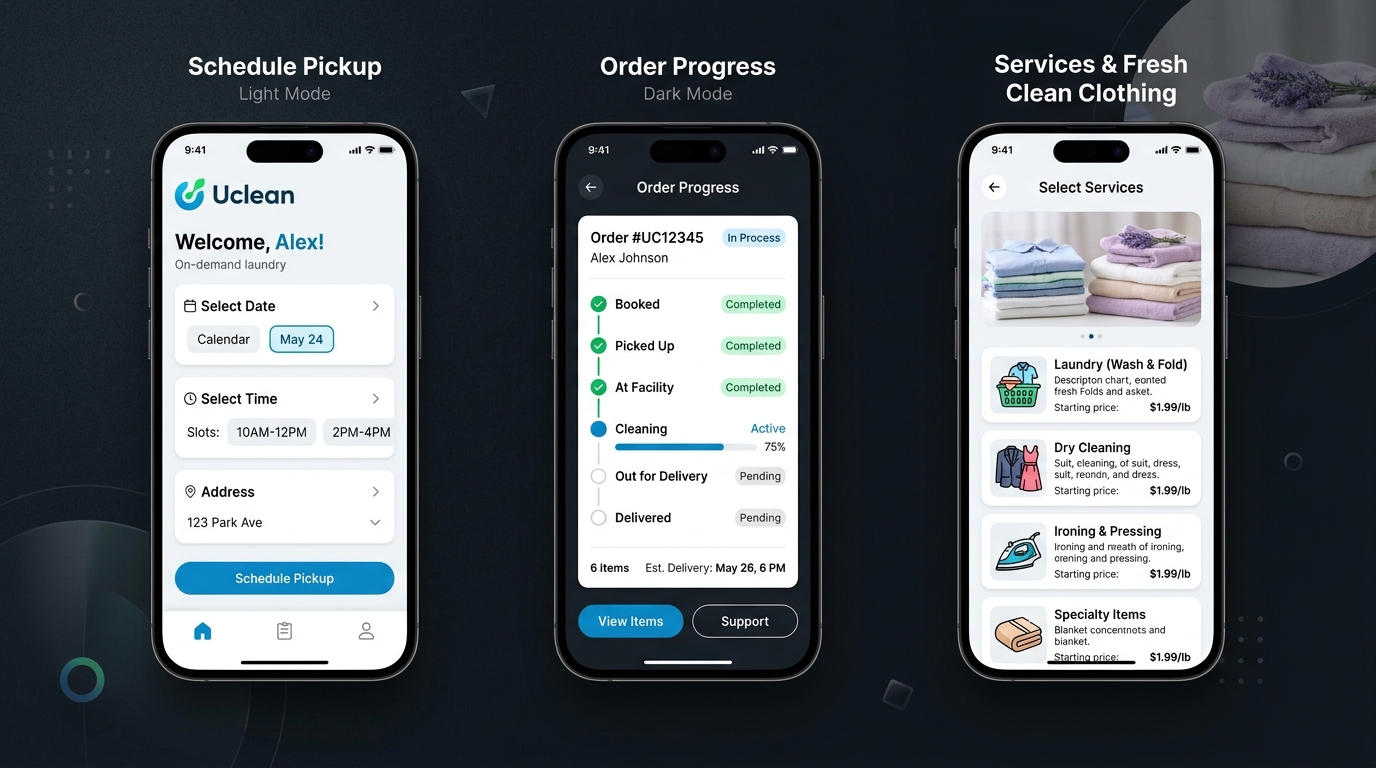 Uclean Laundry App Showcase
